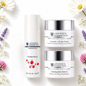 Janssen Cosmetics Peptide Lift and Firming Skincare System — set of 3 products including Peptide Serum, Smooth and Lift Eye Cream and Vitalizing Skin Refiner for firming and lifting ageing skin Ireland