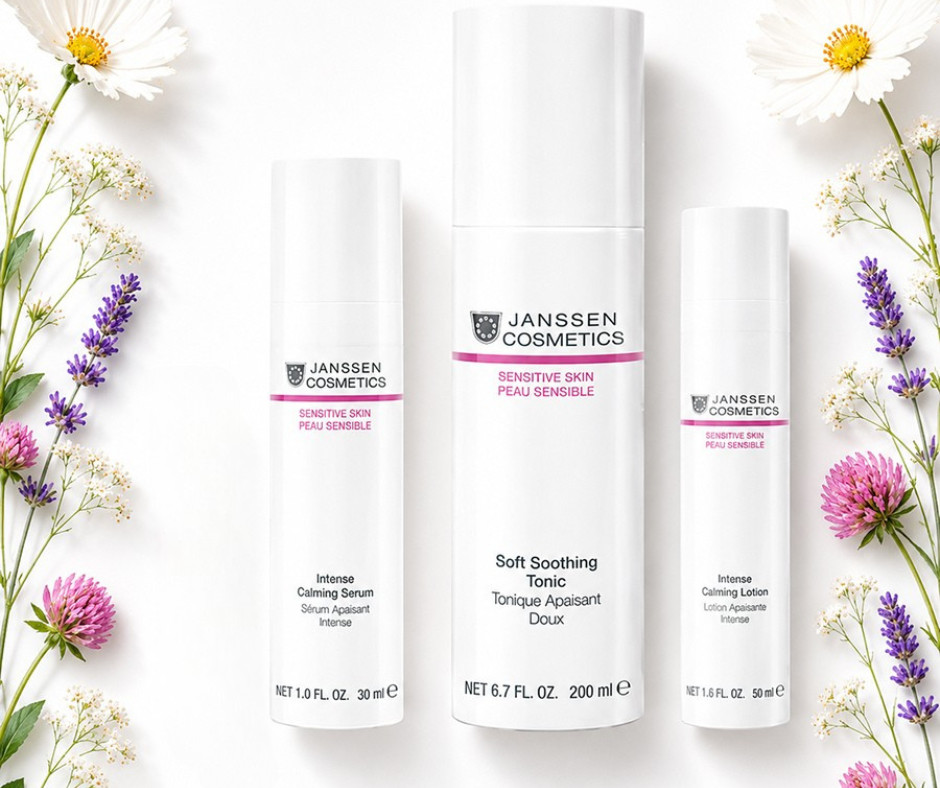 Janssen Cosmetics Sensitive Skin Restore and Calming Skincare System — set of 3 products including Intense Calming Serum, Soft Soothing Tonic and Intense Calming Lotion for sensitive and reactive skin Ireland