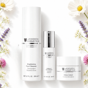 Janssen Cosmetics Vitamin C Detox and Reboot Skincare System — set of 3 products including Brightening Face Cleanser, Vitaforce C Skin Complex and Detox Cream for tired stressed and urban skin Ireland
